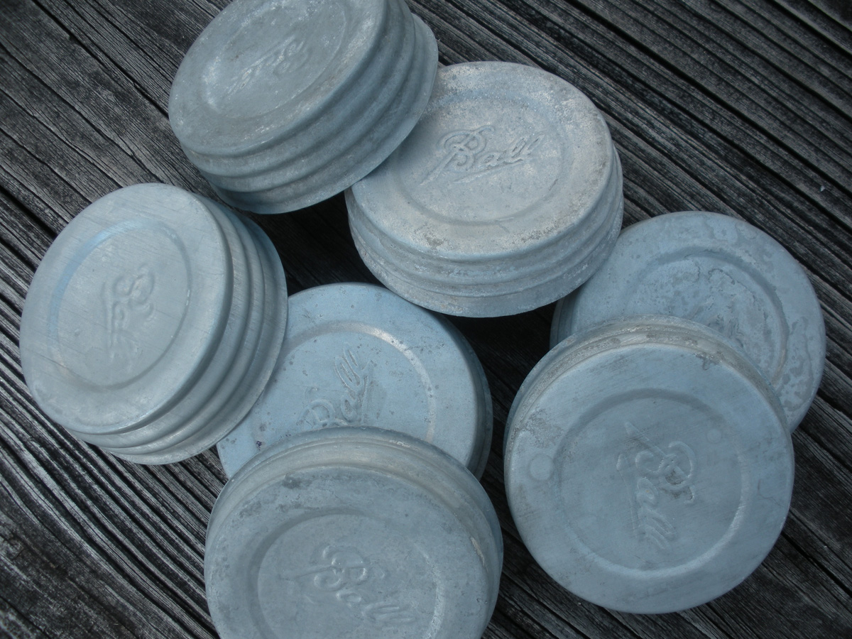 Vintage Ball Zinc Mason Jar Lids - Click to Enlarge Photo
